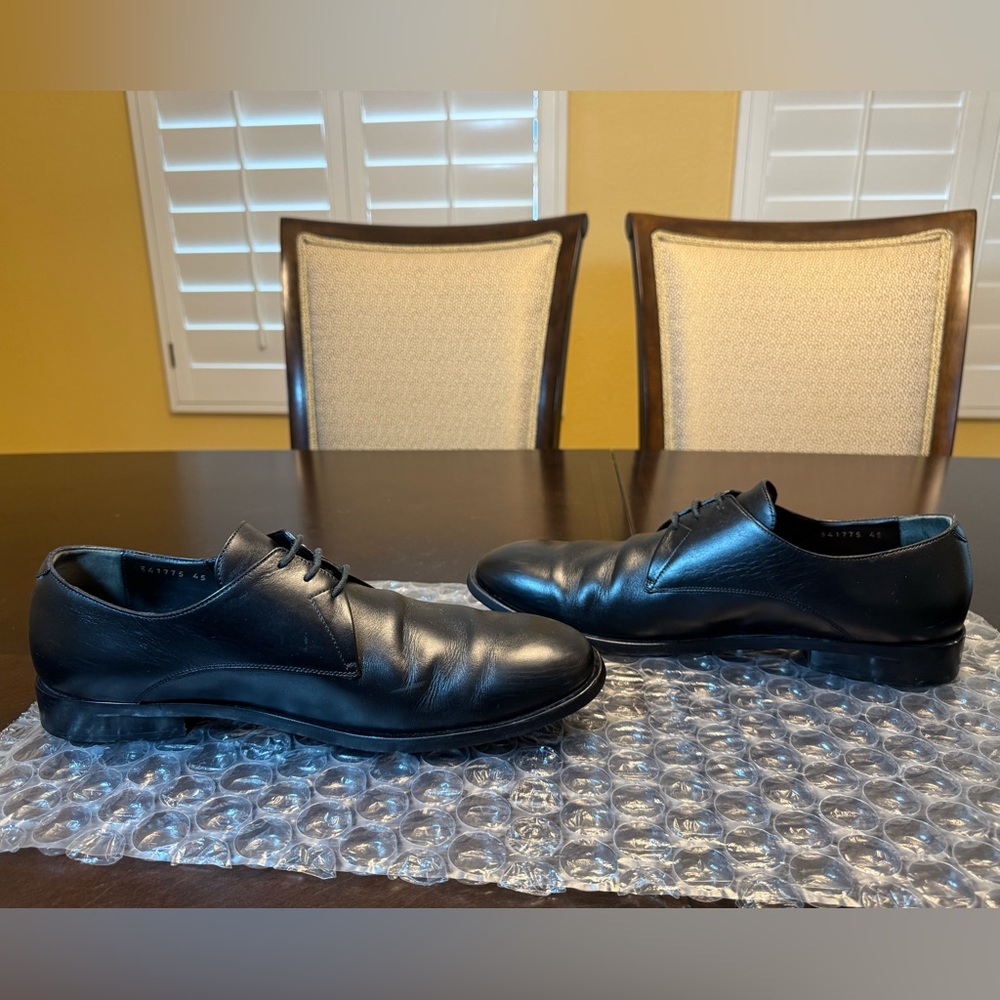 Authentic Balenciaga Black Leather Lace Up Dress Shoes Size 45 / US 12 - Picture 11 of 16